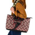 Aotearoa Atua Tumatauenga Leather Tote Bag God Of War Koru Patterns