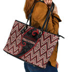 Aotearoa Atua Tumatauenga Leather Tote Bag God Of War Koru Patterns