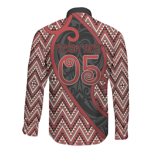Custom Aotearoa Atua Tumatauenga Long Sleeve Button Shirt God Of War Koru Patterns