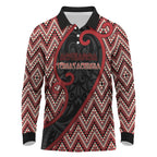 Custom Aotearoa Atua Tumatauenga Long Sleeve Polo Shirt God Of War Koru Patterns
