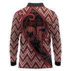 Custom Aotearoa Atua Tumatauenga Long Sleeve Polo Shirt God Of War Koru Patterns