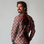 Custom Aotearoa Atua Tumatauenga Long Sleeve Polo Shirt God Of War Koru Patterns