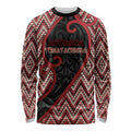 Custom Aotearoa Atua Tumatauenga Long Sleeve Shirt God Of War Koru Patterns