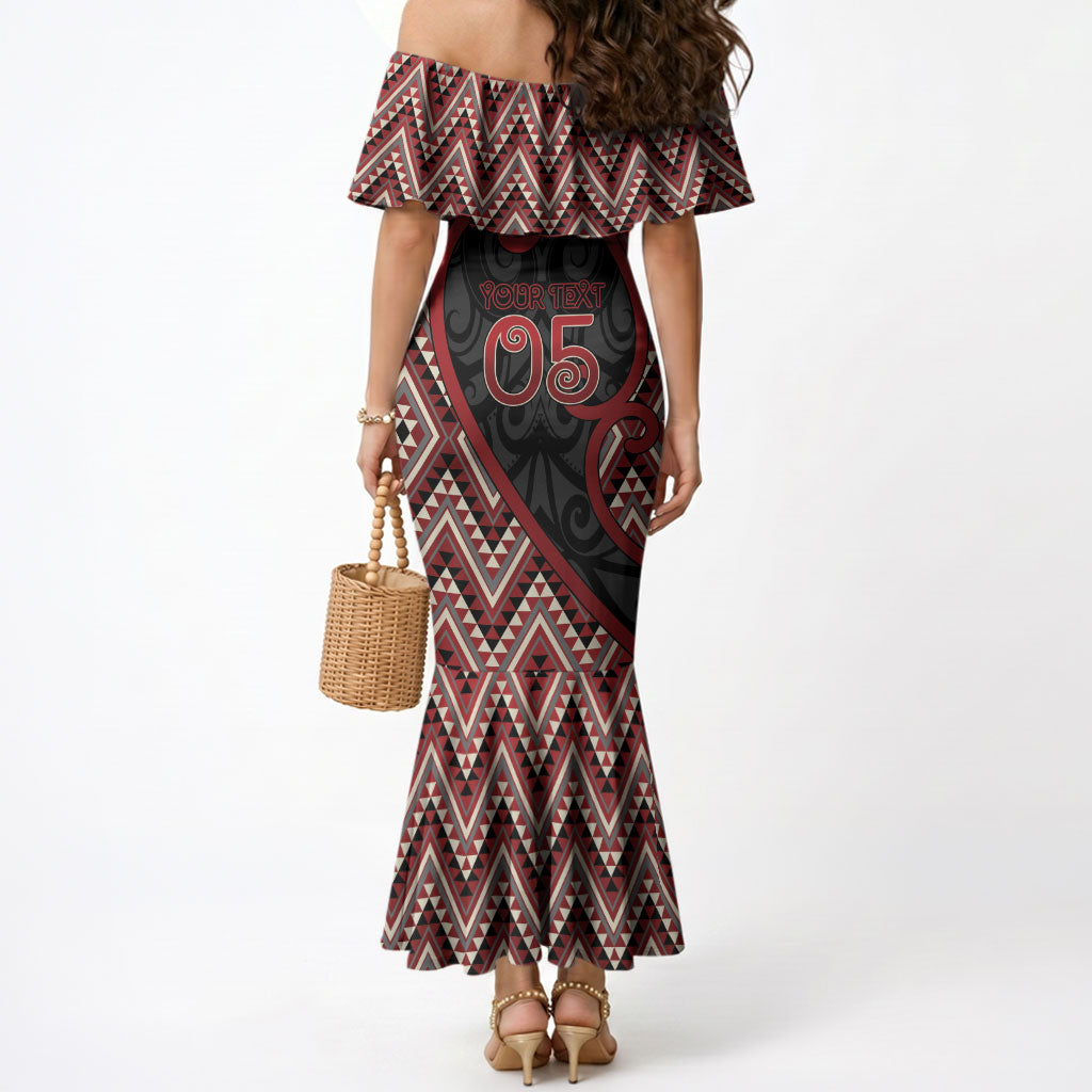 Custom Aotearoa Atua Tumatauenga Mermaid Dress God Of War Koru Patterns