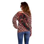 Custom Aotearoa Atua Tumatauenga Off Shoulder Sweater God Of War Koru Patterns