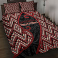 Aotearoa Atua Tumatauenga Quilt Bed Set God Of War Koru Patterns