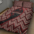 Aotearoa Atua Tumatauenga Quilt Bed Set God Of War Koru Patterns