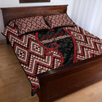 Aotearoa Atua Tumatauenga Quilt Bed Set God Of War Koru Patterns