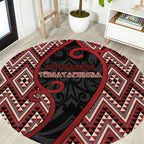 Aotearoa Atua Tumatauenga Round Carpet God Of War Koru Patterns