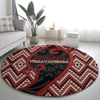 Aotearoa Atua Tumatauenga Round Carpet God Of War Koru Patterns