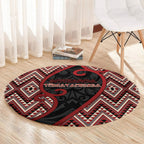 Aotearoa Atua Tumatauenga Round Carpet God Of War Koru Patterns