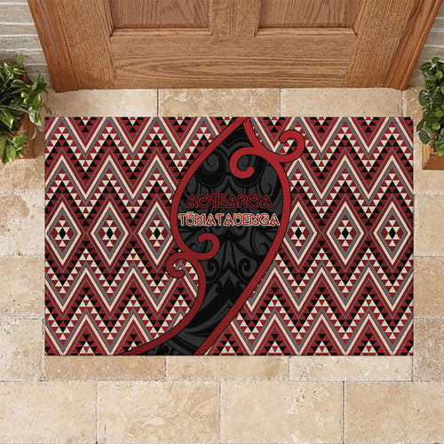 Aotearoa Atua Tumatauenga Rubber Doormat God Of War Koru Patterns