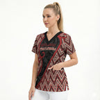 Custom Aotearoa Atua Tumatauenga Scrub Top God Of War Koru Patterns