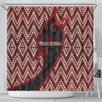 Aotearoa Atua Tumatauenga Shower Curtain God Of War Koru Patterns