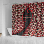 Aotearoa Atua Tumatauenga Shower Curtain God Of War Koru Patterns