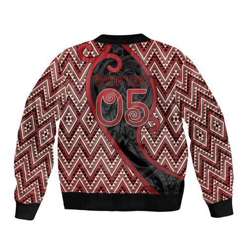 Custom Aotearoa Atua Tumatauenga Sleeve Zip Bomber Jacket God Of War Koru Patterns