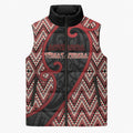 Custom Aotearoa Atua Tumatauenga Sleeveless Puffer Jacket God Of War Koru Patterns