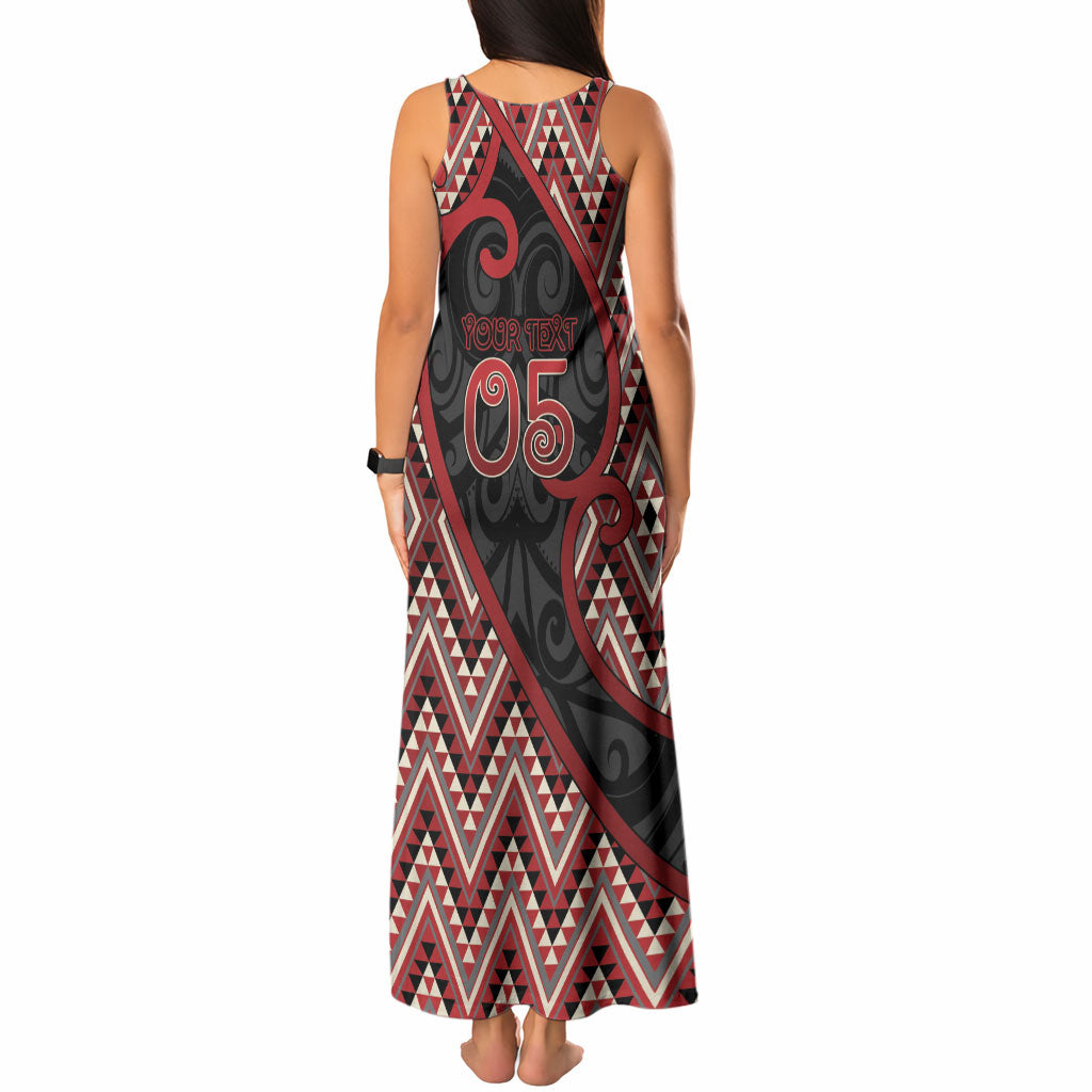 Custom Aotearoa Atua Tumatauenga Tank Maxi Dress God Of War Koru Patterns