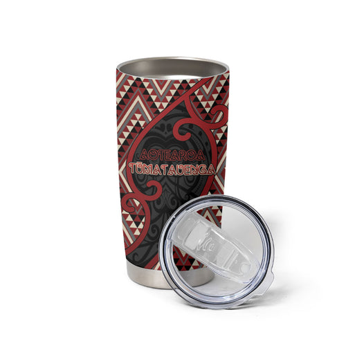 Custom Aotearoa Atua Tumatauenga Tumbler Cup God Of War Koru Patterns