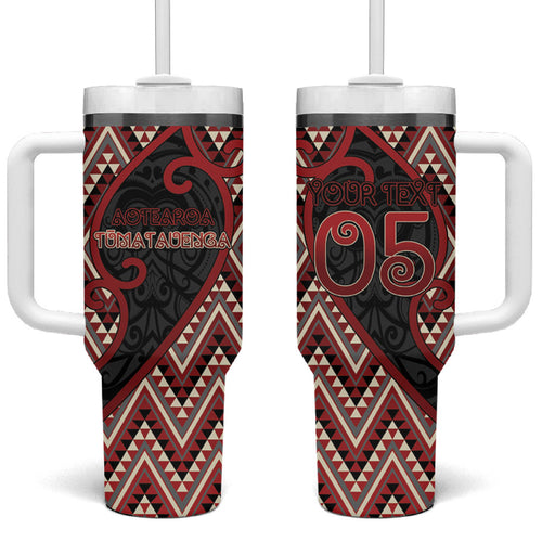 Custom Aotearoa Atua Tumatauenga Tumbler With Handle God Of War Koru Patterns