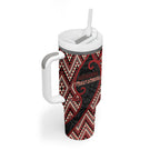 Custom Aotearoa Atua Tumatauenga Tumbler With Handle God Of War Koru Patterns
