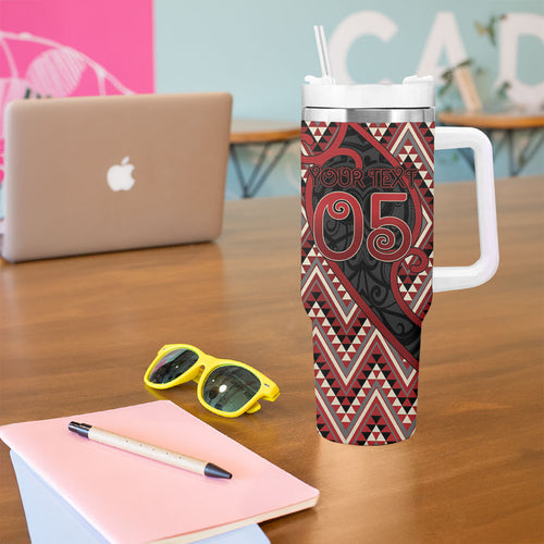 Custom Aotearoa Atua Tumatauenga Tumbler With Handle God Of War Koru Patterns