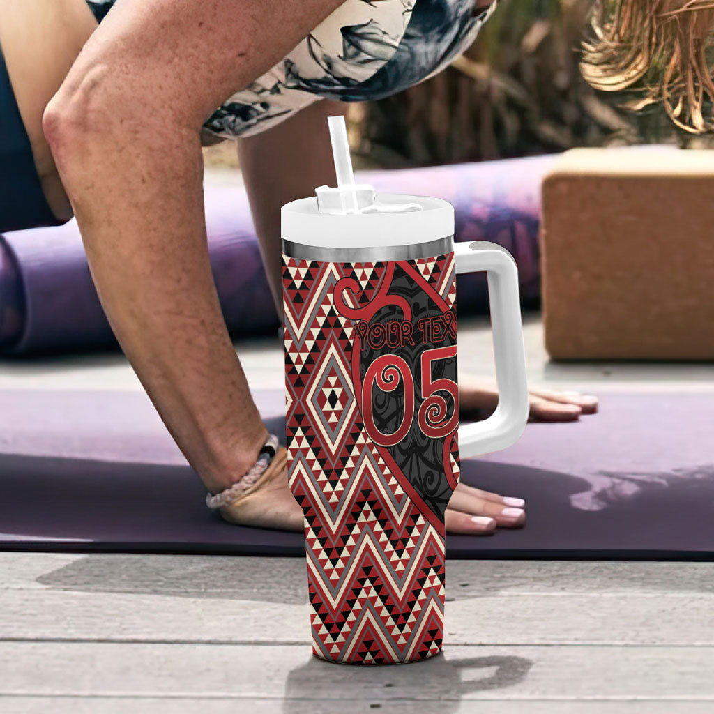 Custom Aotearoa Atua Tumatauenga Tumbler With Handle God Of War Koru Patterns