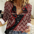 Custom Aotearoa Atua Tumatauenga Women Casual Shirt God Of War Koru Patterns