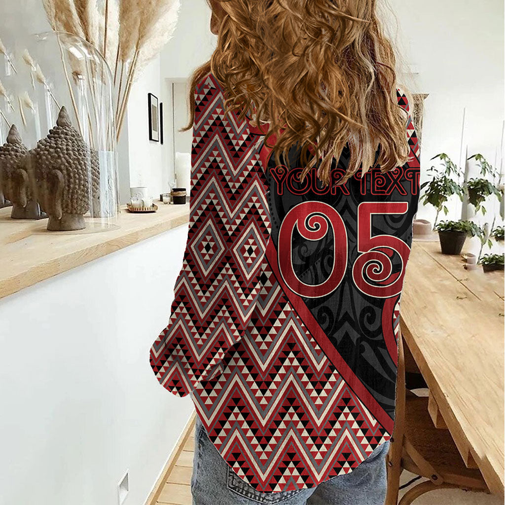 Custom Aotearoa Atua Tumatauenga Women Casual Shirt God Of War Koru Patterns