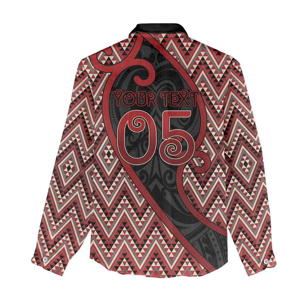 Custom Aotearoa Atua Tumatauenga Women Casual Shirt God Of War Koru Patterns