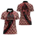 Custom Aotearoa Atua Tumatauenga Women Polo Shirt God Of War Koru Patterns