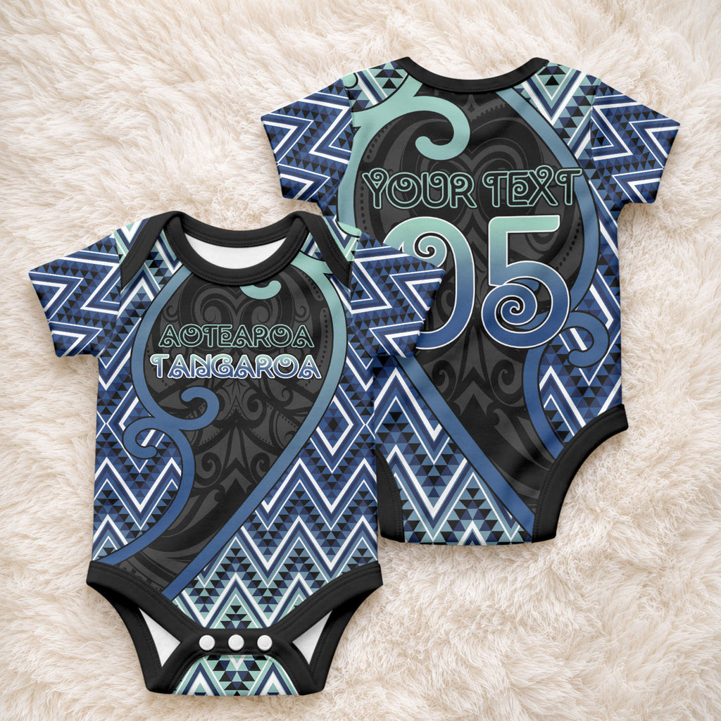 Custom Aotearoa Atua Tangaroa Baby Onesie God Of Ocean Koru Patterns
