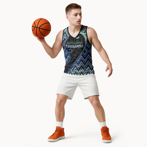 Custom Aotearoa Atua Tangaroa Basketball Jersey God Of Ocean Koru Patterns
