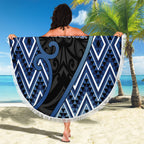 Aotearoa Atua Tangaroa Beach Blanket God Of Ocean Koru Patterns
