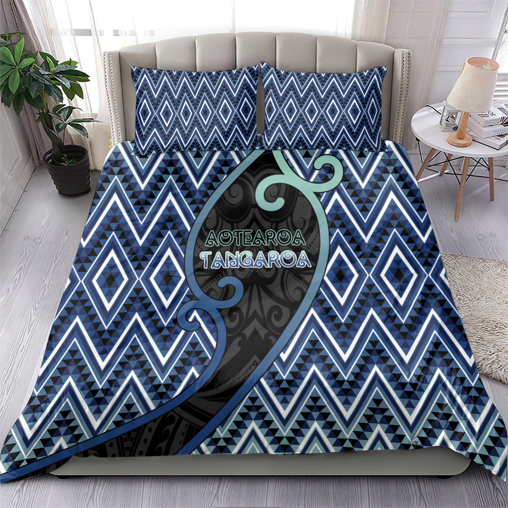 Aotearoa Atua Tangaroa Bedding Set God Of Ocean Koru Patterns