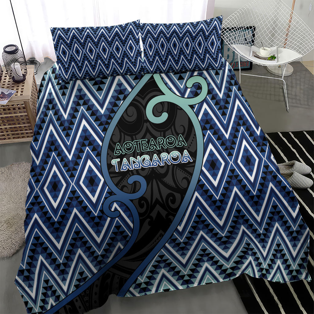 Aotearoa Atua Tangaroa Bedding Set God Of Ocean Koru Patterns