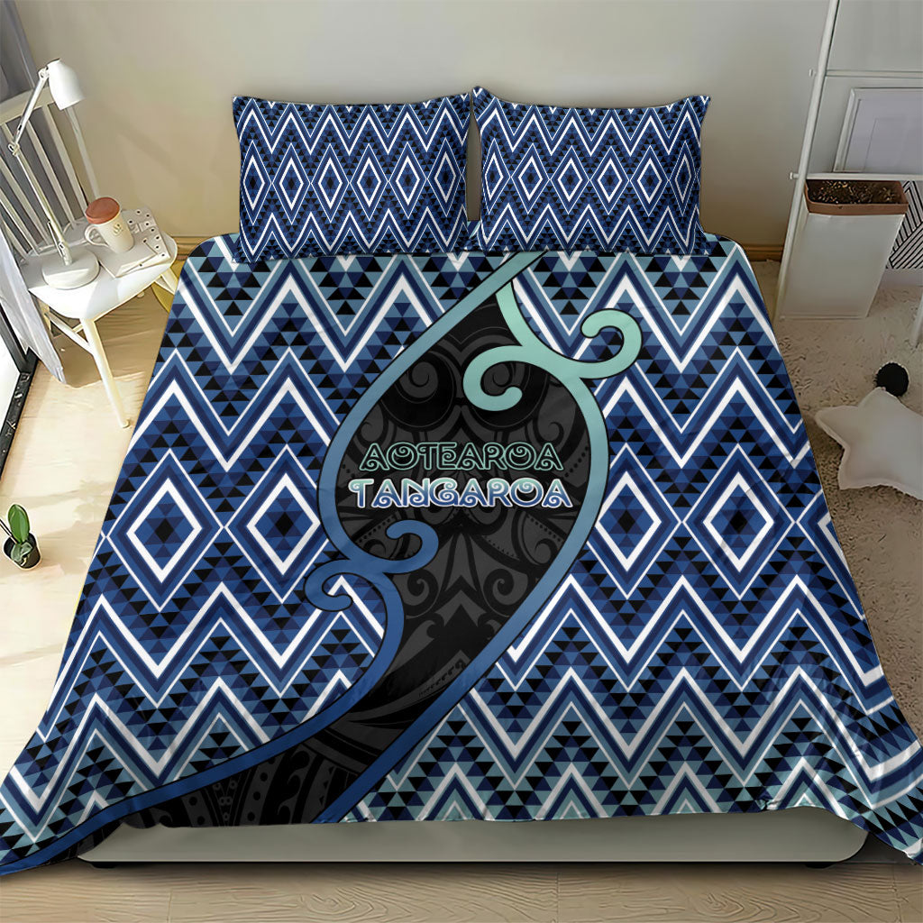Aotearoa Atua Tangaroa Bedding Set God Of Ocean Koru Patterns