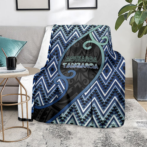 Aotearoa Atua Tangaroa Blanket God Of Ocean Koru Patterns