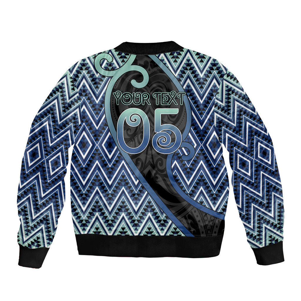 Custom Aotearoa Atua Tangaroa Bomber Jacket God Of Ocean Koru Patterns