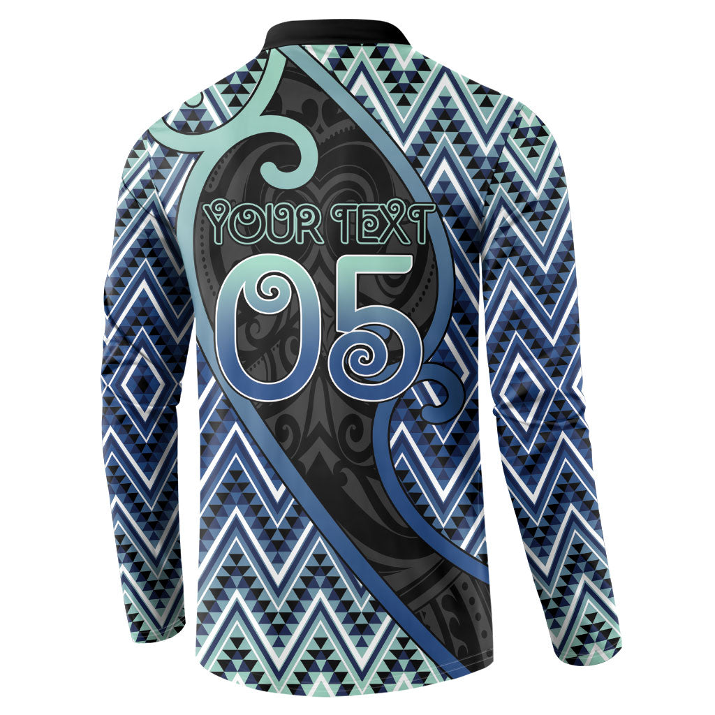 Custom Aotearoa Atua Tangaroa Button Sweatshirt God Of Ocean Koru Patterns