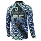 Custom Aotearoa Atua Tangaroa Button Sweatshirt God Of Ocean Koru Patterns