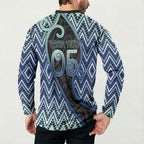 Custom Aotearoa Atua Tangaroa Button Sweatshirt God Of Ocean Koru Patterns