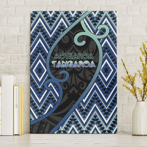 Aotearoa Atua Tangaroa Canvas Wall Art God Of Ocean Koru Patterns
