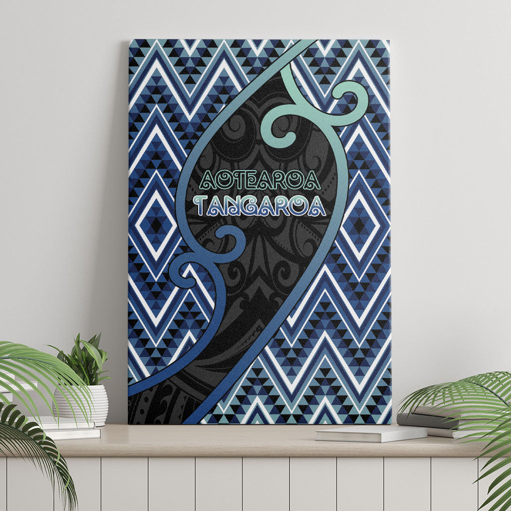 Aotearoa Atua Tangaroa Canvas Wall Art God Of Ocean Koru Patterns