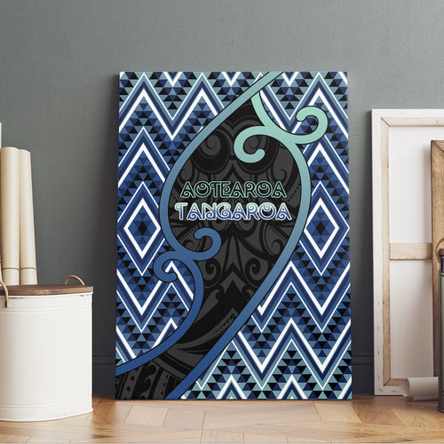 Aotearoa Atua Tangaroa Canvas Wall Art God Of Ocean Koru Patterns