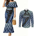 Custom Aotearoa Atua Tangaroa Couples Matching Mermaid Dress and Long Sleeve Button Shirt God Of Ocean Koru Patterns