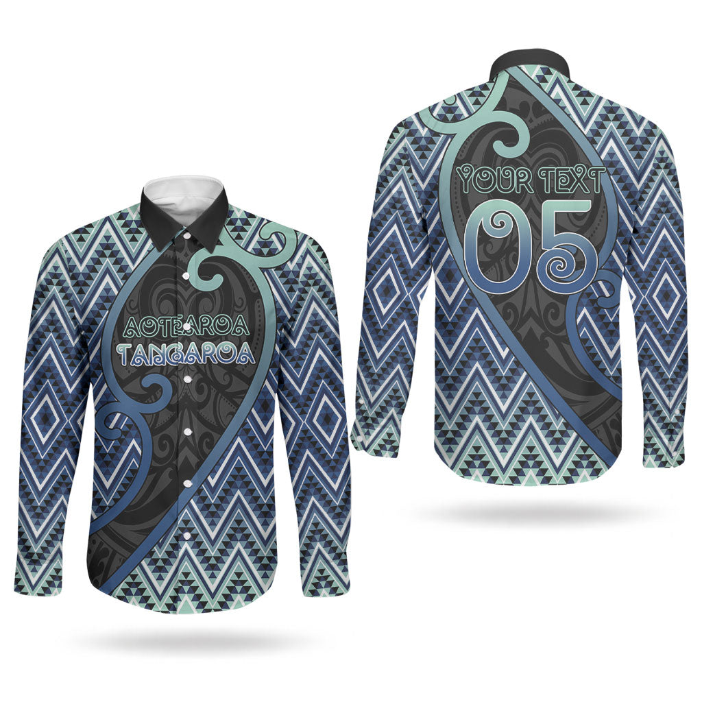 Custom Aotearoa Atua Tangaroa Couples Matching Mermaid Dress and Long Sleeve Button Shirt God Of Ocean Koru Patterns