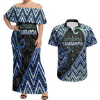Custom Aotearoa Atua Tangaroa Couples Matching Off Shoulder Maxi Dress and Hawaiian Shirt God Of Ocean Koru Patterns