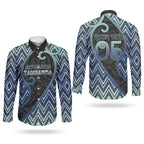 Custom Aotearoa Atua Tangaroa Couples Matching Off Shoulder Maxi Dress and Long Sleeve Button Shirt God Of Ocean Koru Patterns