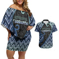 Custom Aotearoa Atua Tangaroa Couples Matching Off Shoulder Short Dress and Hawaiian Shirt God Of Ocean Koru Patterns